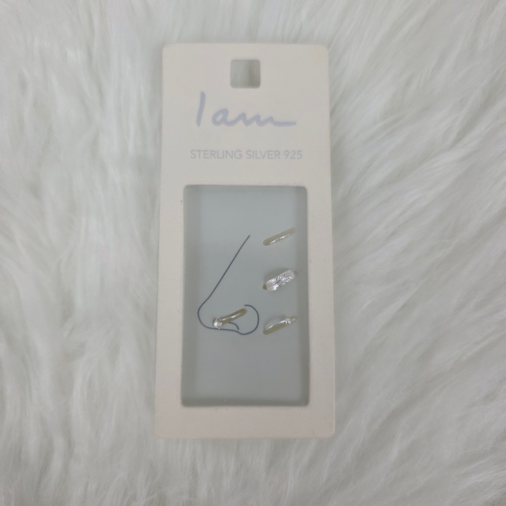 Iam Sterling Silver 925 Nose Ring Set